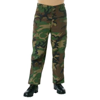 Woodland Camo Pants BDU 100% Cotton Vintage Faded & softened.