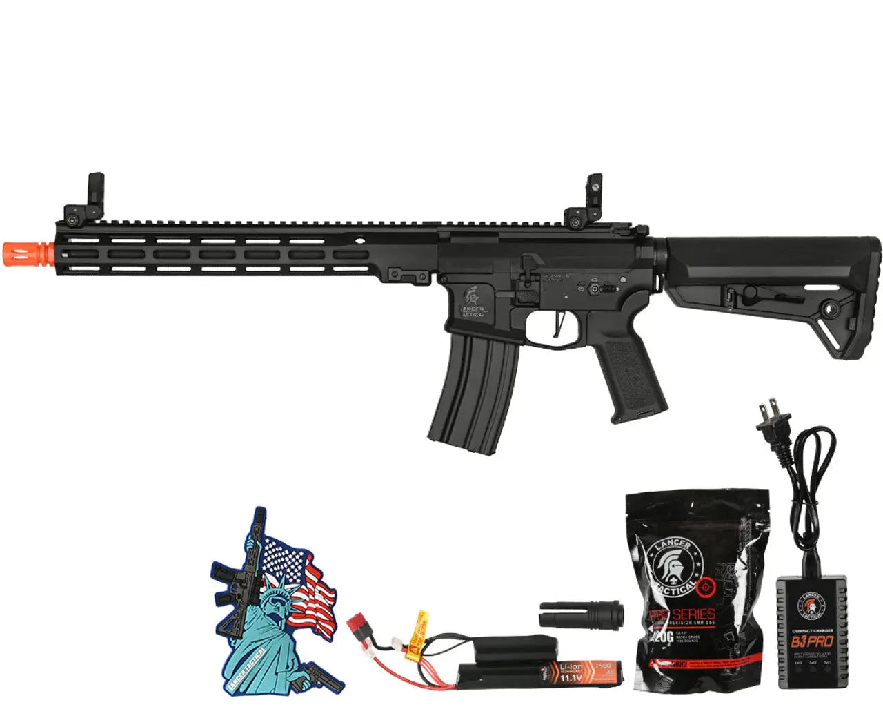 AEG Lancer Tactical Stalker M4 13" M-Loc Rail Electronic Trigger Starter Package Lancer Tactical