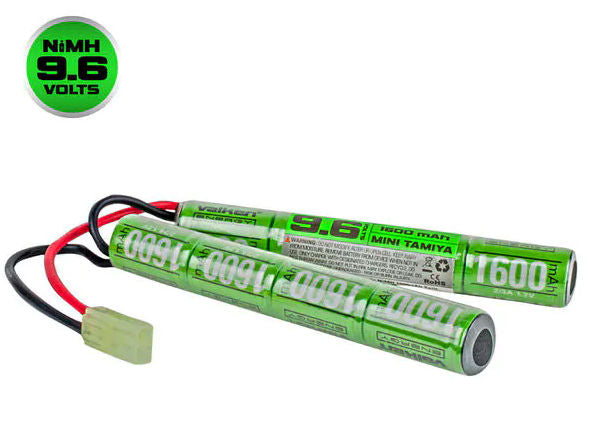 Valken 9.6v 1600mAh NiMH Battery Mini Tamyia Connector Crane Stock Fit