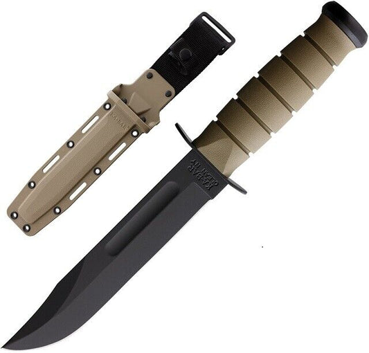 KA-BAR 5013 Desert Tan Full Size Fixed Blade Knife W/ MOLLE Sheath